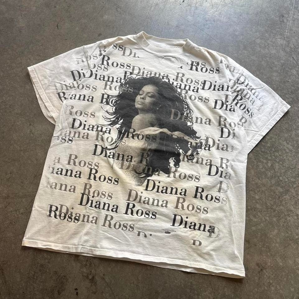 Vintage 1995 90's Diana Ross Aop Tultex Tag T Shirt Size Xl